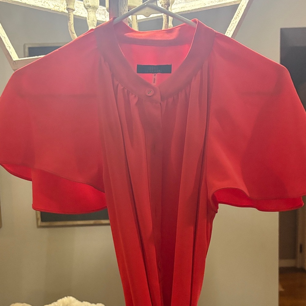 Trina Turk Vibrant Red Long Sleeve Dress